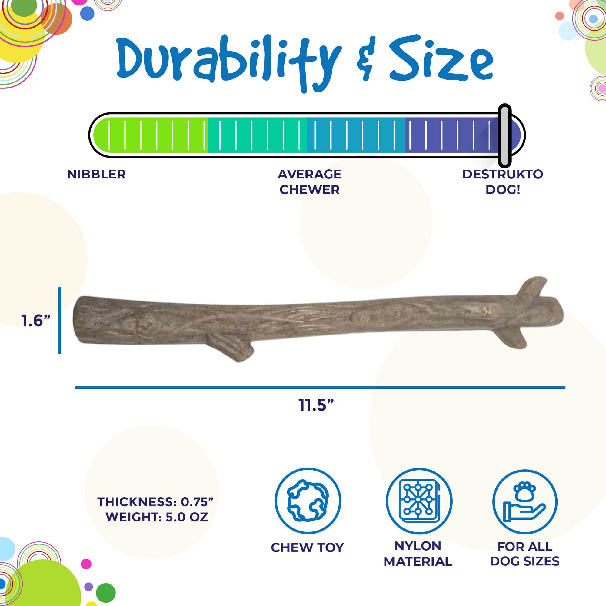 Durable Nylon Chew Stick for Power Chewers | Indestructible Dog Toy USA