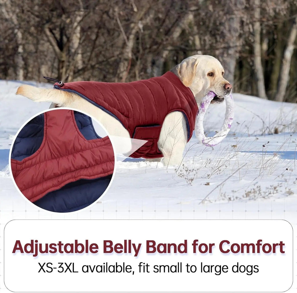 Lelepet Waterproof Reversible Dog Coat – Winter Puffer Vest, 2-in-1, XS-3X