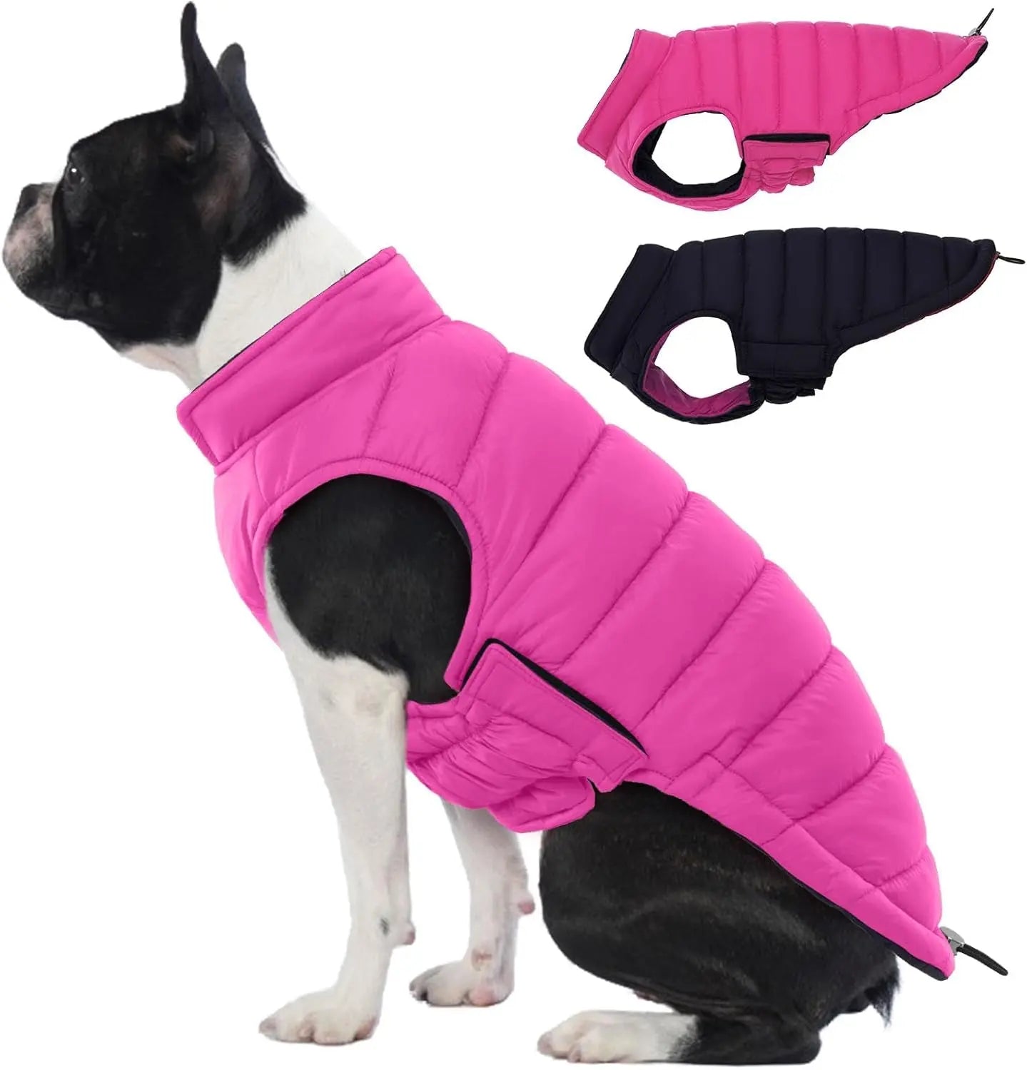 Lelepet Waterproof Reversible Dog Coat – Winter Puffer Vest, 2-in-1, XS-3X