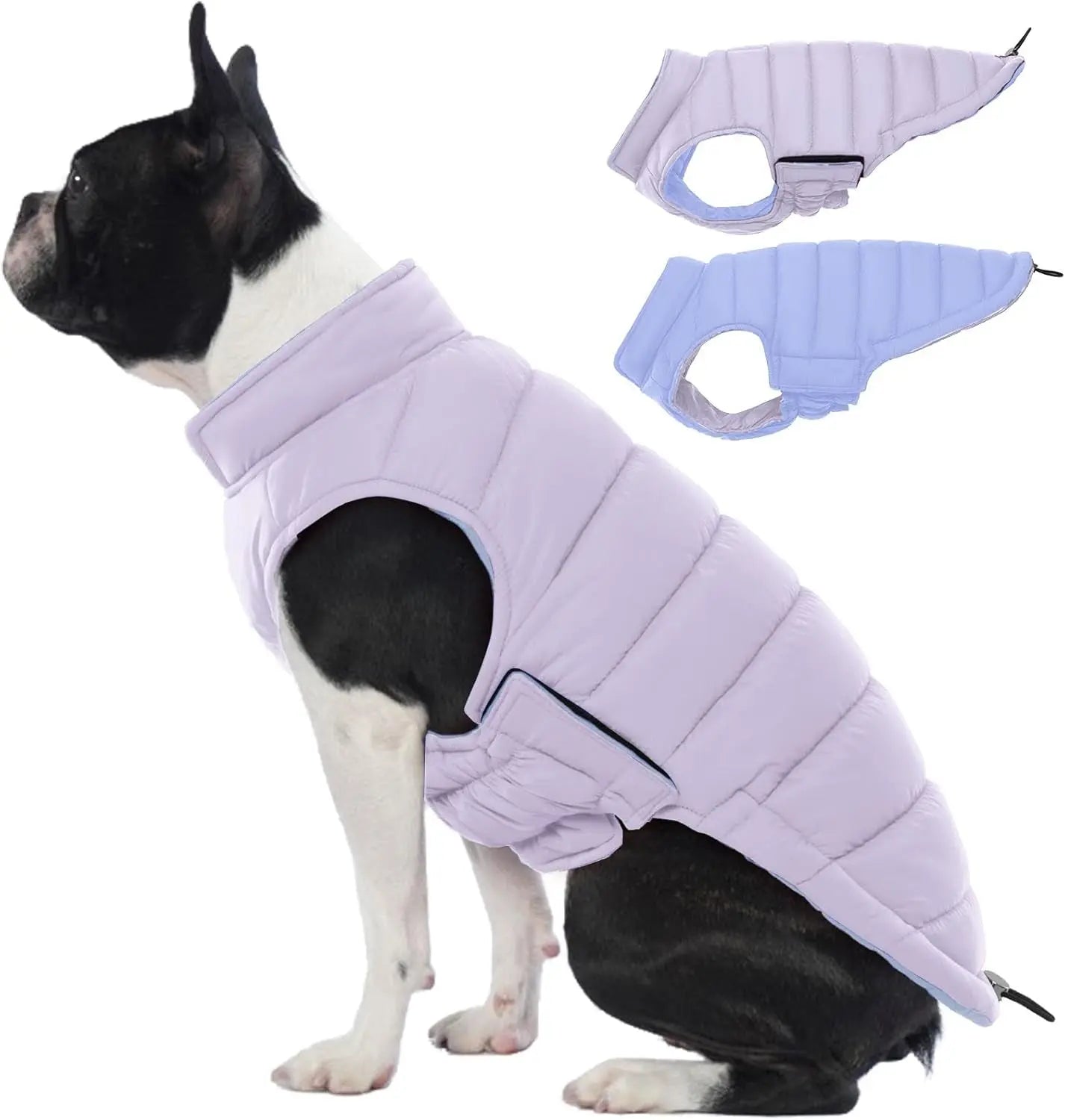Lelepet Waterproof Reversible Dog Coat – Winter Puffer Vest, 2-in-1, XS-3X