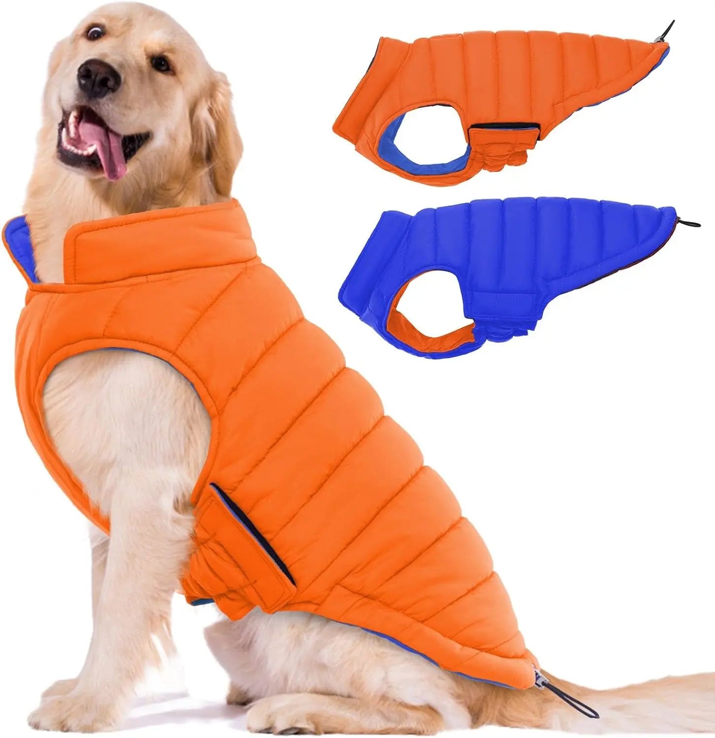 Lelepet Waterproof Reversible Dog Coat – Winter Puffer Vest, 2-in-1, XS-3X