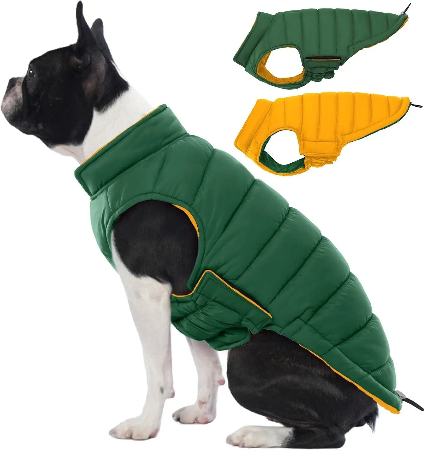 Lelepet Waterproof Reversible Dog Coat – Winter Puffer Vest, 2-in-1, XS-3X
