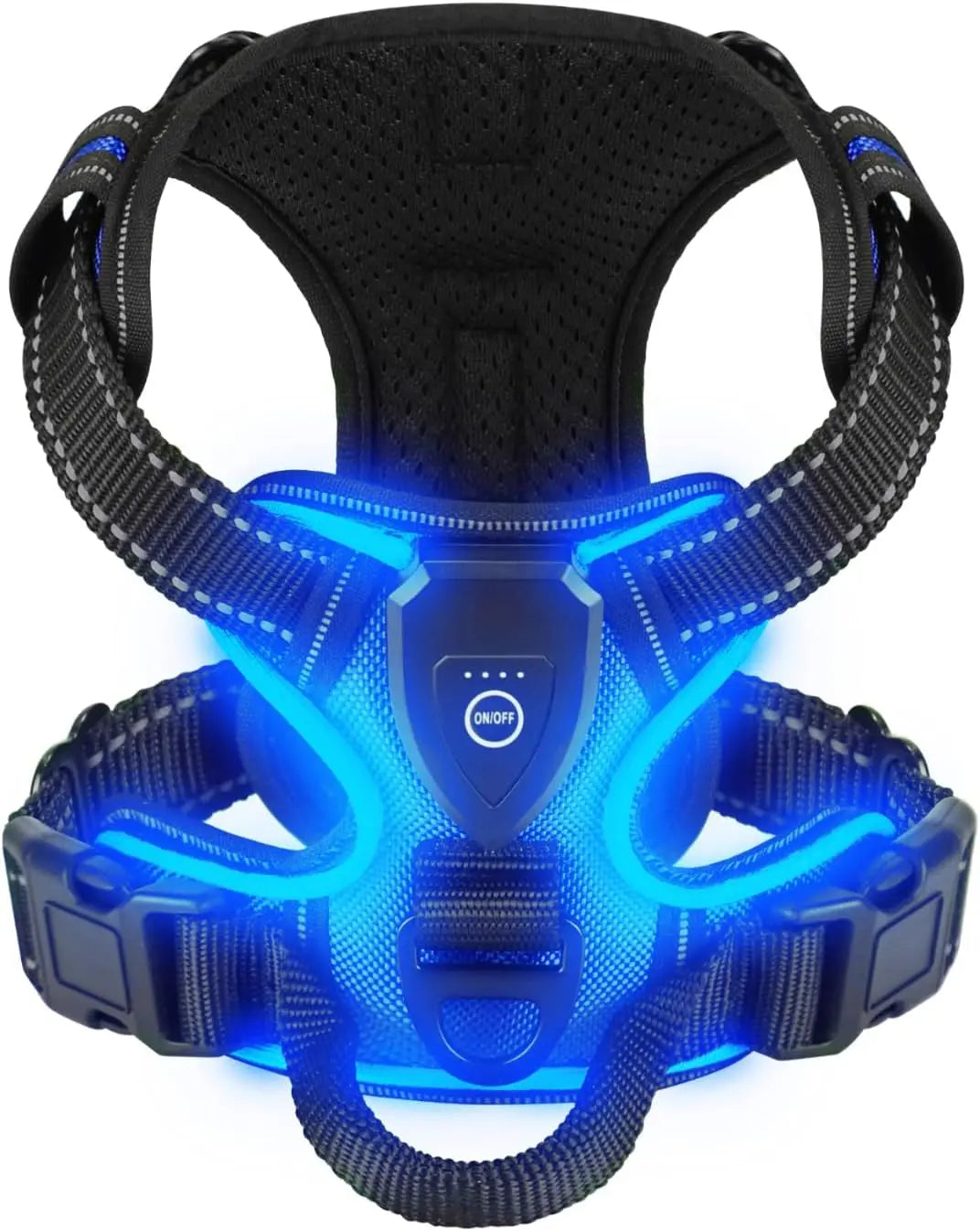 Light-Up LED Dog Harness – Rechargeable No-Pull Vest for Night Walking