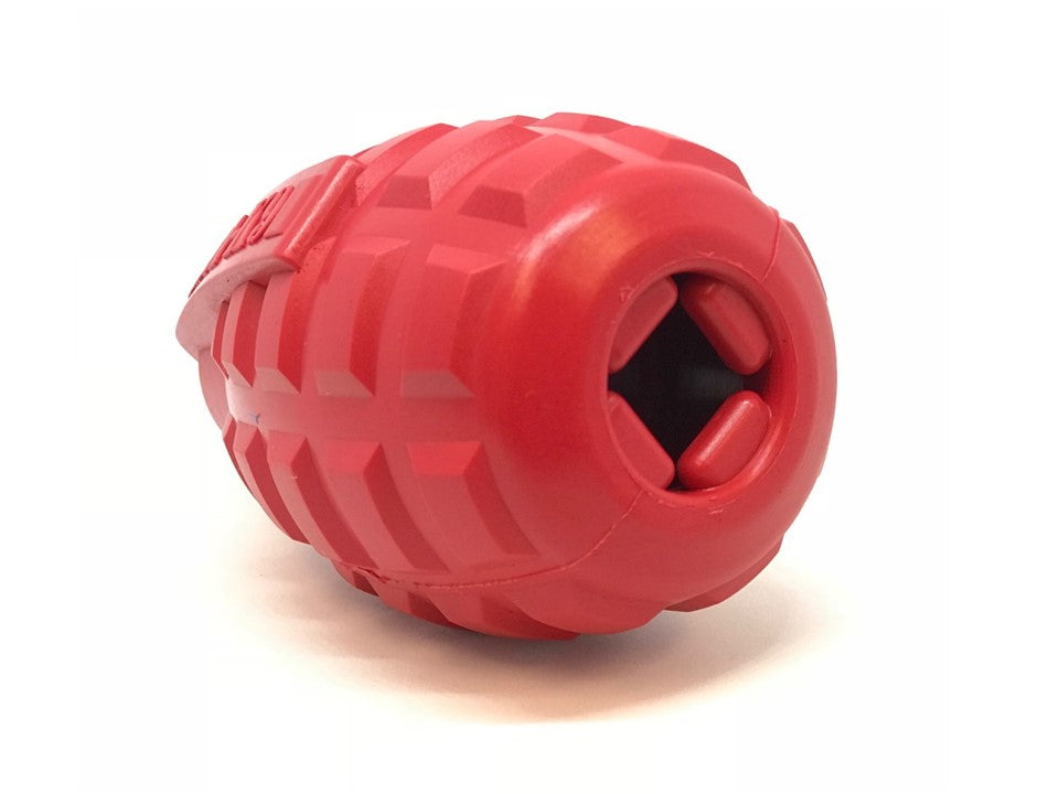 USA-K9 Grenade Rubber Dog Chew Toy | K9 Handler Reward Toy | Red & Blue | USA Made